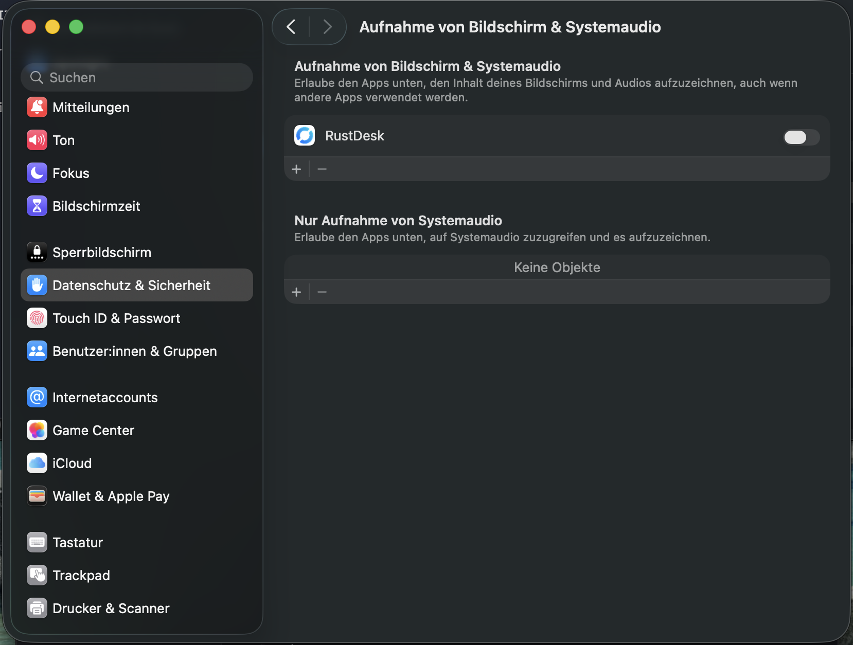 Systemeinstellung 